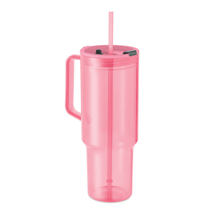 Gobelet de voyage 1,2 L RPET à personnaliser Mugora Rose transparent